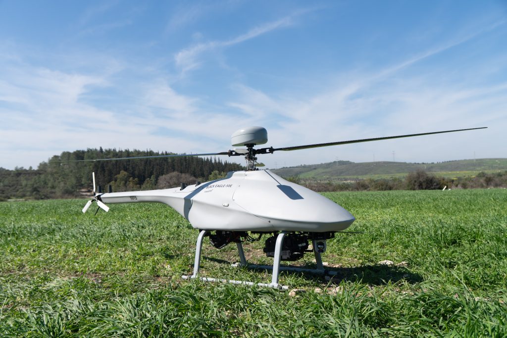 Steadicopter Black Eagle 50E electric rotary unmanned aerial system on the ground