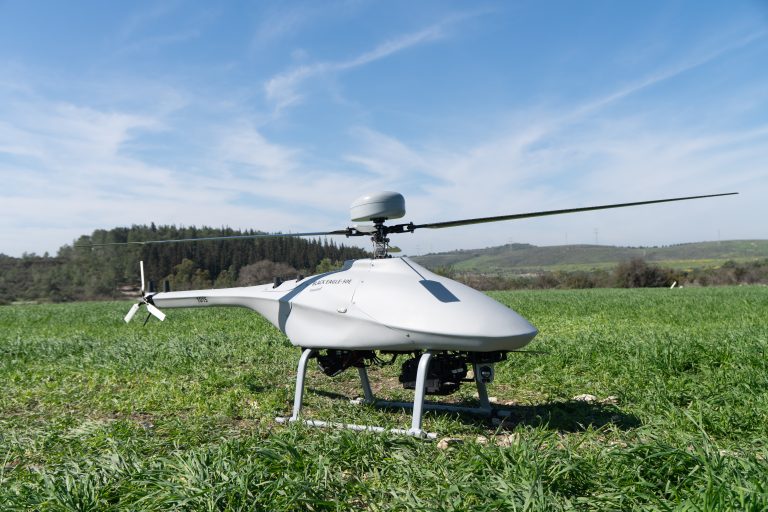 Steadicopter Black Eagle 50E electric rotary unmanned aerial system on the ground